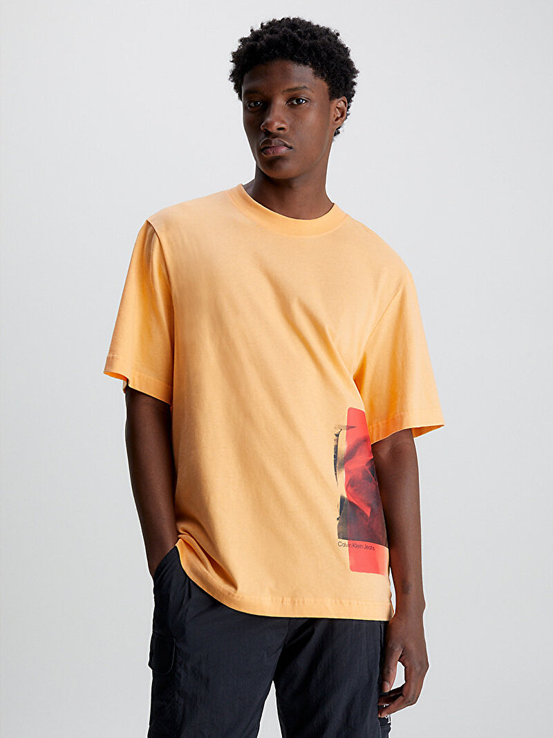 Calvin Klein Turuncu Renkli Erkek Multi Layered T-Shirt