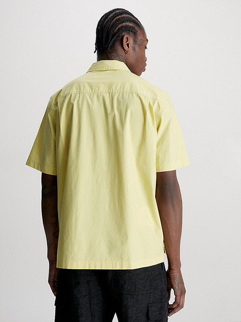 Calvin Klein Sarı Renkli Erkek Stretch Poplin Gömlek