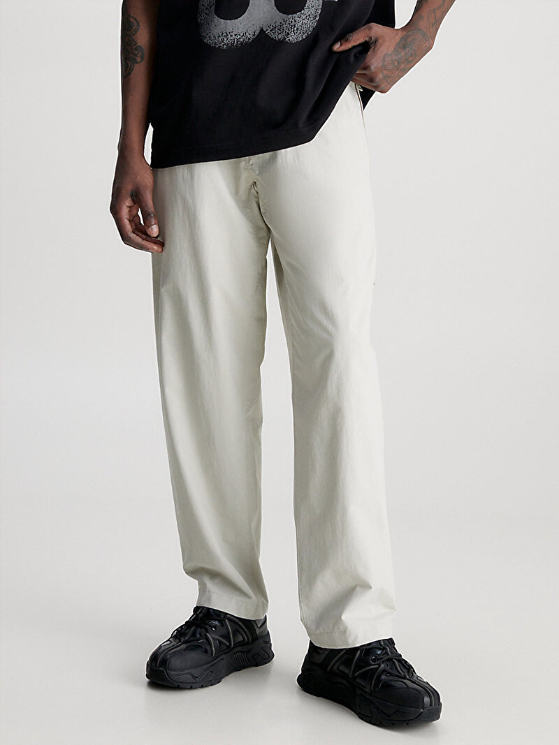 Calvin Klein Ekru Renkli Erkek Technical Fabricatio Pantolon