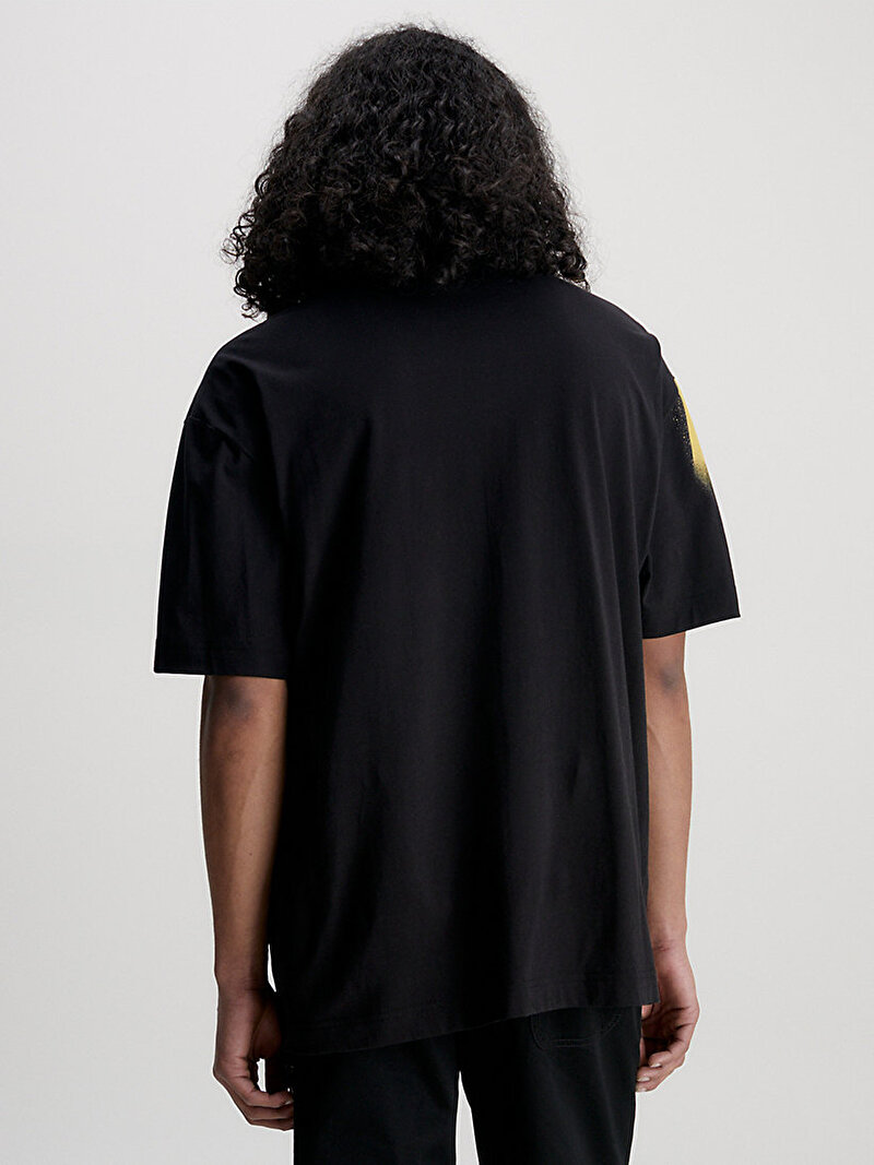 Calvin Klein Siyah Renkli Erkek Graphic Spray Print T-Shirt