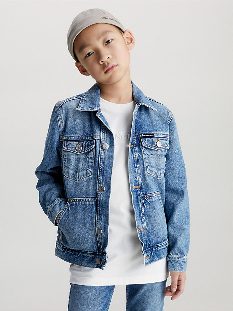 Calvin Klein Mavi Renkli Erkek Çocuk Regular Denim Ceket
