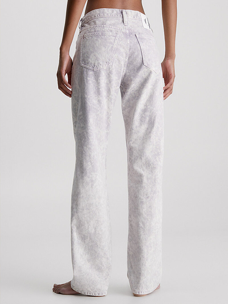 Calvin Klein Beyaz Renkli Kadın Low Rise Straight Jean Pantolon
