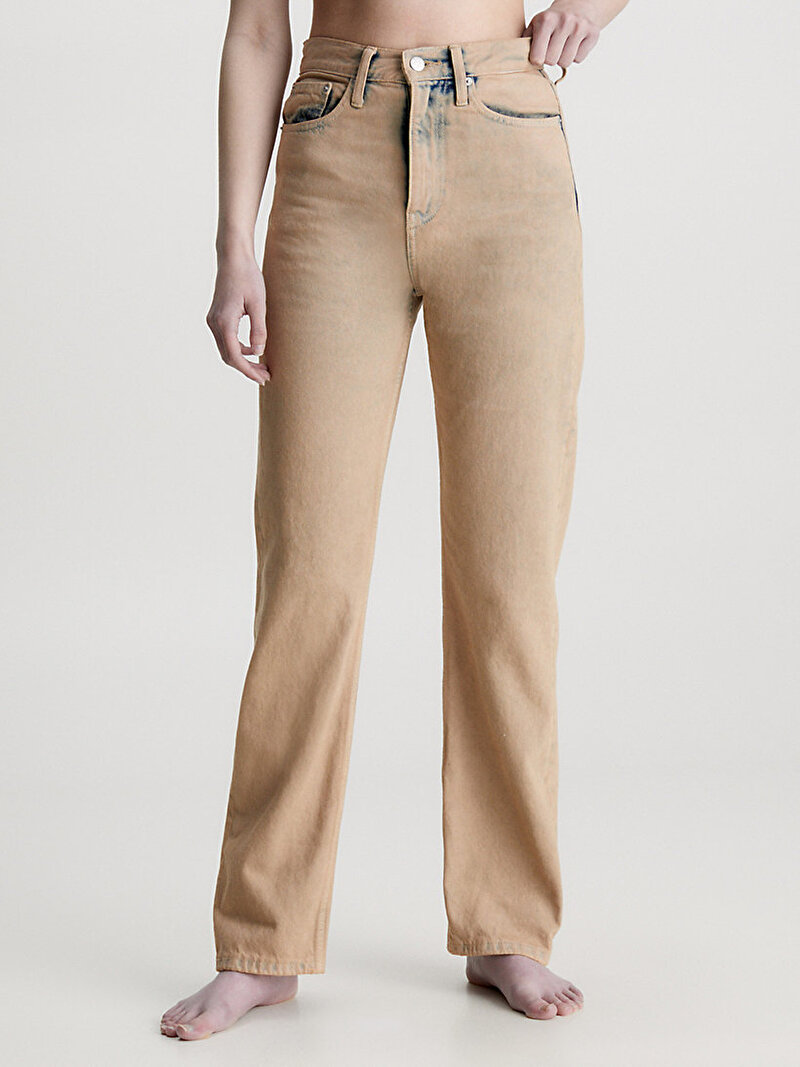 Calvin Klein Kahverengi Renkli Kadın High Rise Straight Jean Pantolon