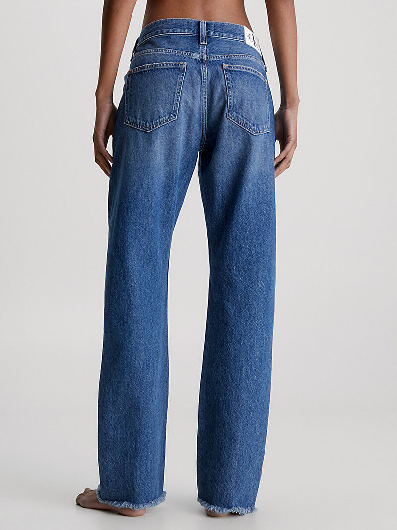 Calvin Klein Mavi Renkli Kadın Low Rise Straight Jean Pantolon