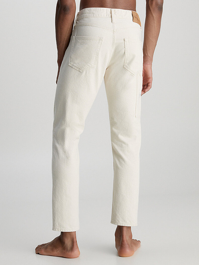 Calvin Klein Ekru Renkli Erkek Dad Jean Pantolon