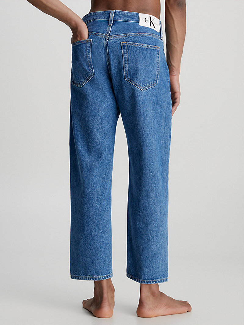 Calvin Klein Mavi Renkli Erkek 90S Straight Crop Jean Pantolon