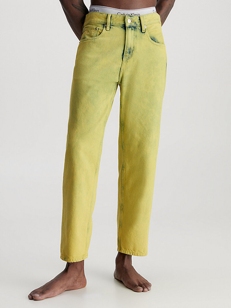 Calvin Klein Sarı Renkli Erkek 90S Straight Crop Jean Pantolon