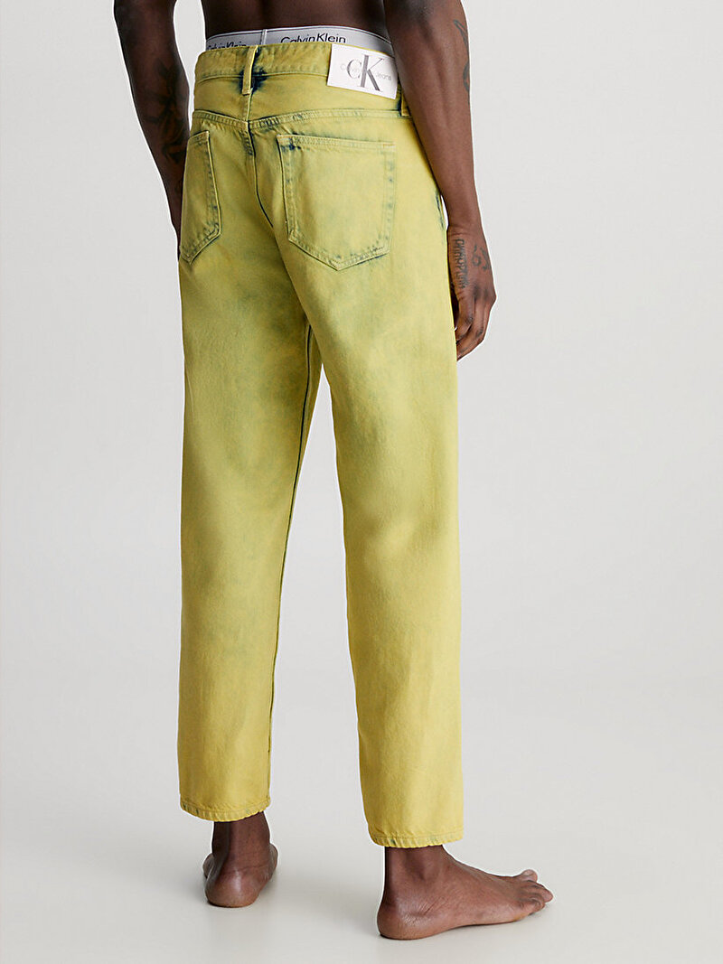 Calvin Klein Sarı Renkli Erkek 90S Straight Crop Jean Pantolon