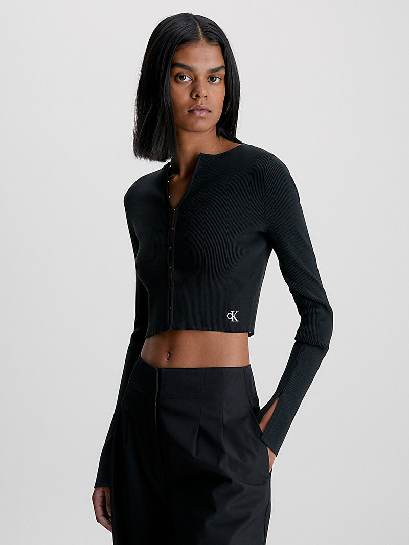 Calvin Klein Siyah Renkli Kadın Hook & Eye Hırka