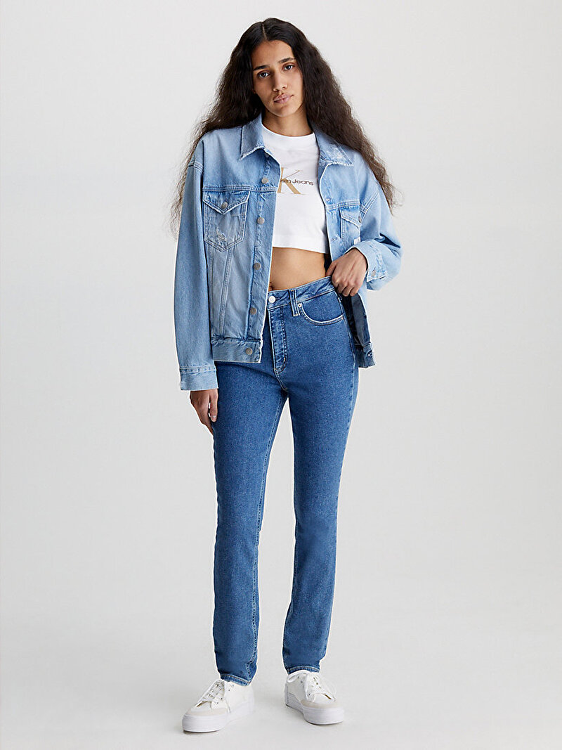 Calvin Klein Mavi Renkli Kadın Yüksek Bel Skinny Jean Pantolon