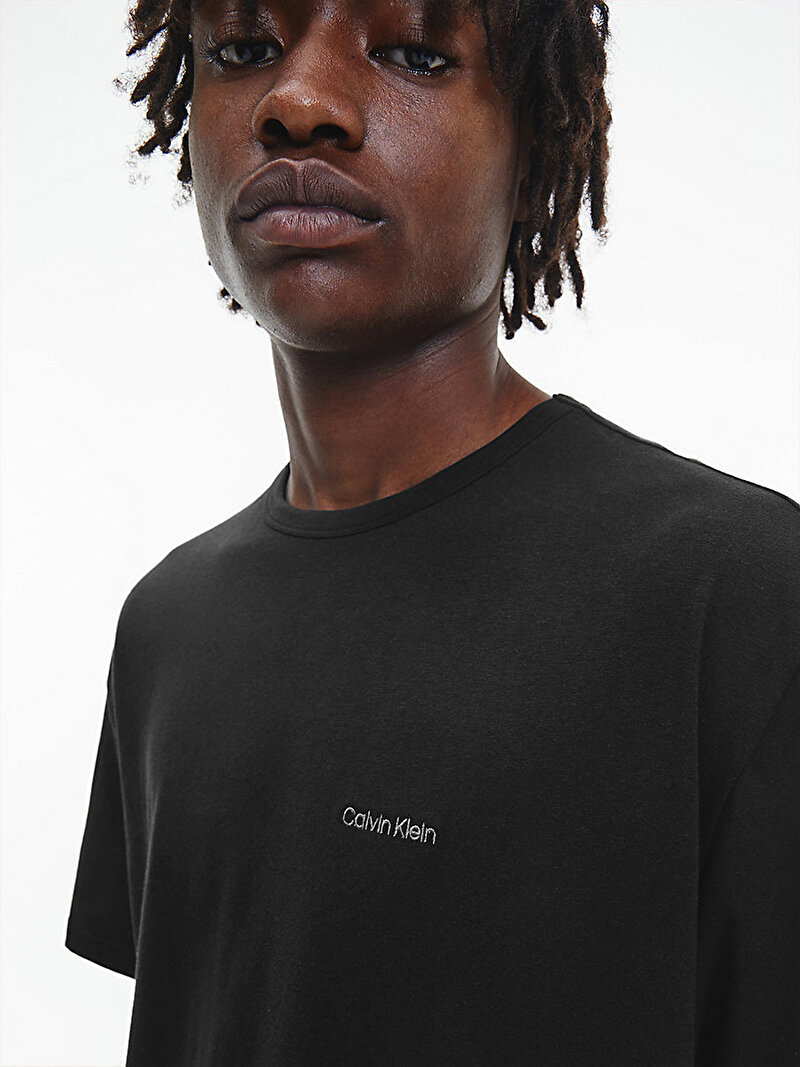 Calvin Klein Siyah Renkli Erkek Bisiklet Yaka T-Shirt