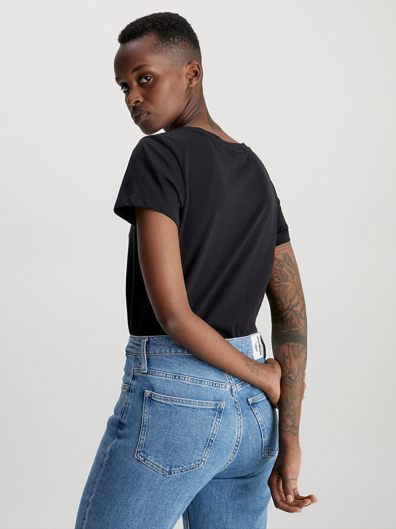 Calvin Klein Siyah Renkli Kadın Institutional Logo Slim T-Shirt