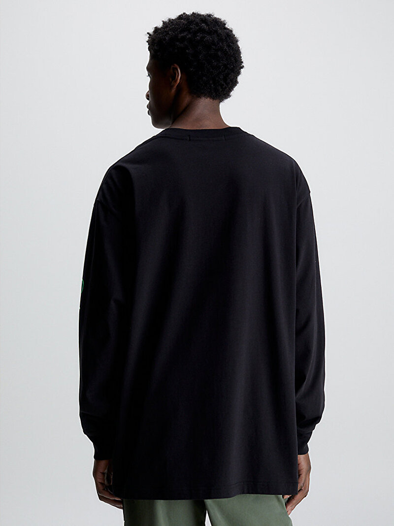 Calvin Klein Siyah Renkli Erkek Hyper Real Landscape Uzun Kollu T-Shirt