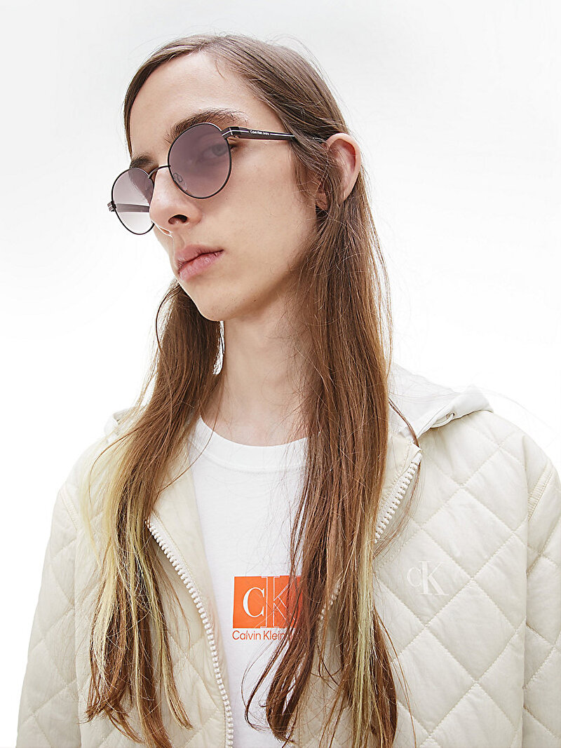 Calvin Klein Siyah Renkli Unisex Round Güneş Gözlüğü