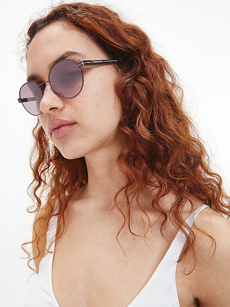 Calvin Klein Siyah Renkli Unisex Round Güneş Gözlüğü