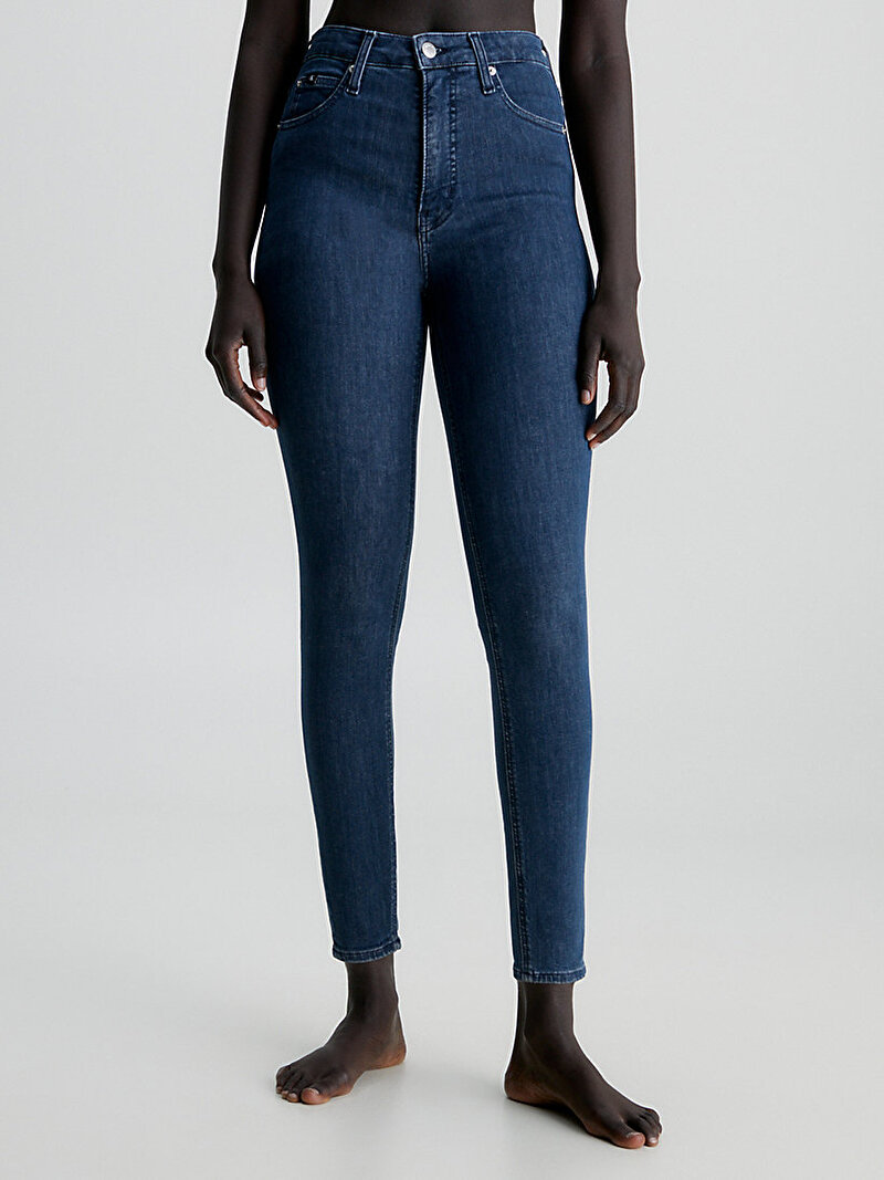 Calvin Klein Mavi Renkli Kadın Super Skinny Yüksek Bel Jean Pantolon