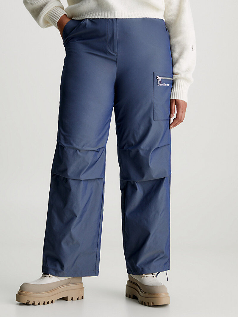 Calvin Klein Mavi Renkli Kadın Two Tone Parachute Pantolon