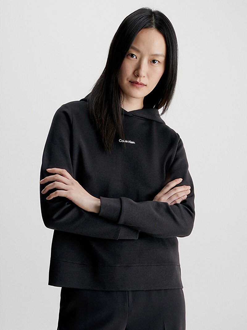 Calvin Klein Siyah Renkli Kadın Micro Logo Sweatshirt
