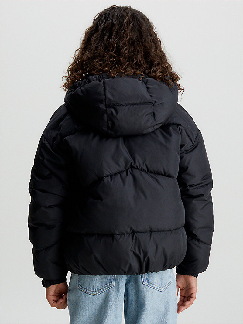 Calvin Klein Siyah Renkli Kız Çocuk Ck Short Puffer Ceket