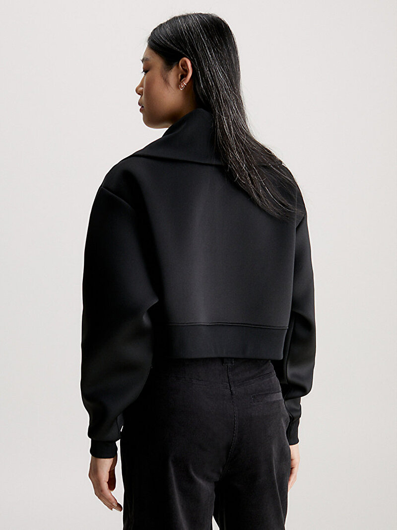 Calvin Klein Siyah Renkli Kadın Spacer Half Zip Sweatshirt