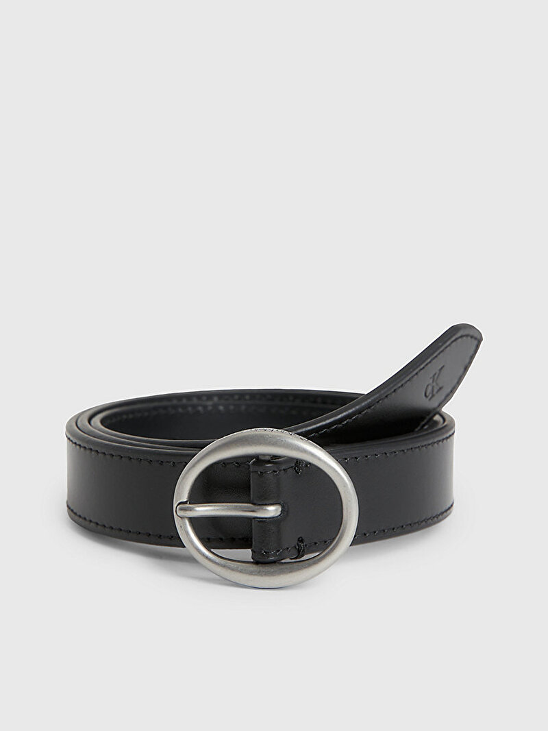 Calvin Klein Siyah Renkli Kadın Round Classic Deri Kemer