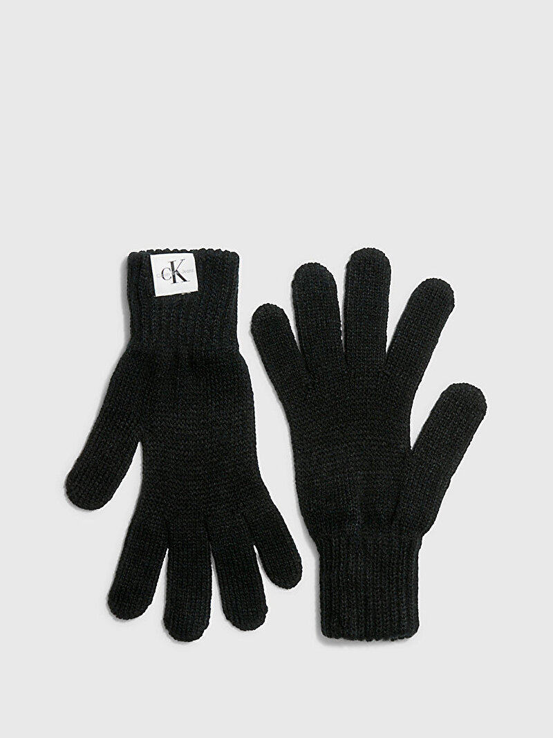 Calvin Klein Siyah Renkli Çocuk Unisex Monogram Eldiven