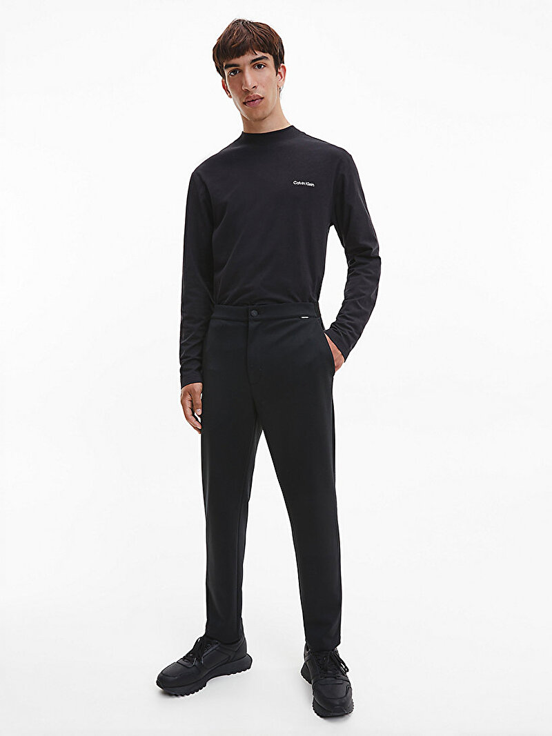 Calvin Klein Siyah Renkli Erkek Micro Logo Uzun Kollu T-Shirt