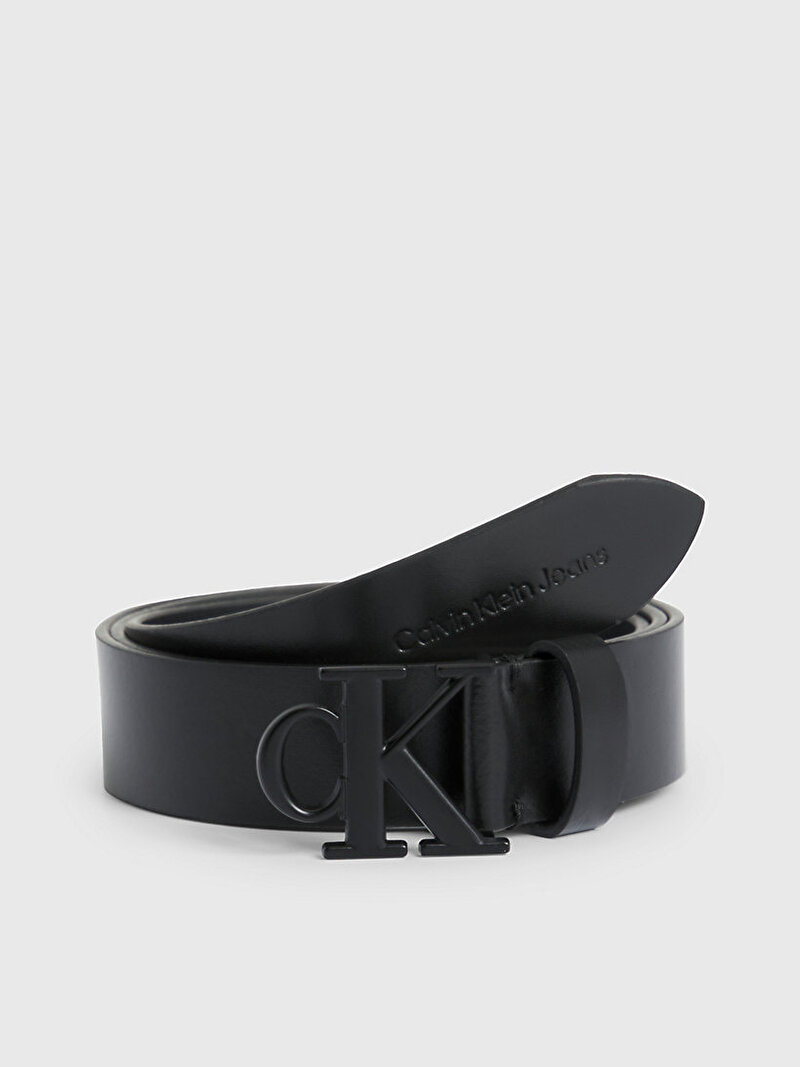 Calvin Klein Siyah Renkli Kadın Round Mono Deri Kemer