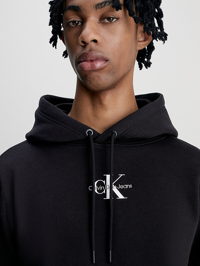 Calvin Klein Siyah Renkli Erkek Monologo Hoodie Sweatshirt