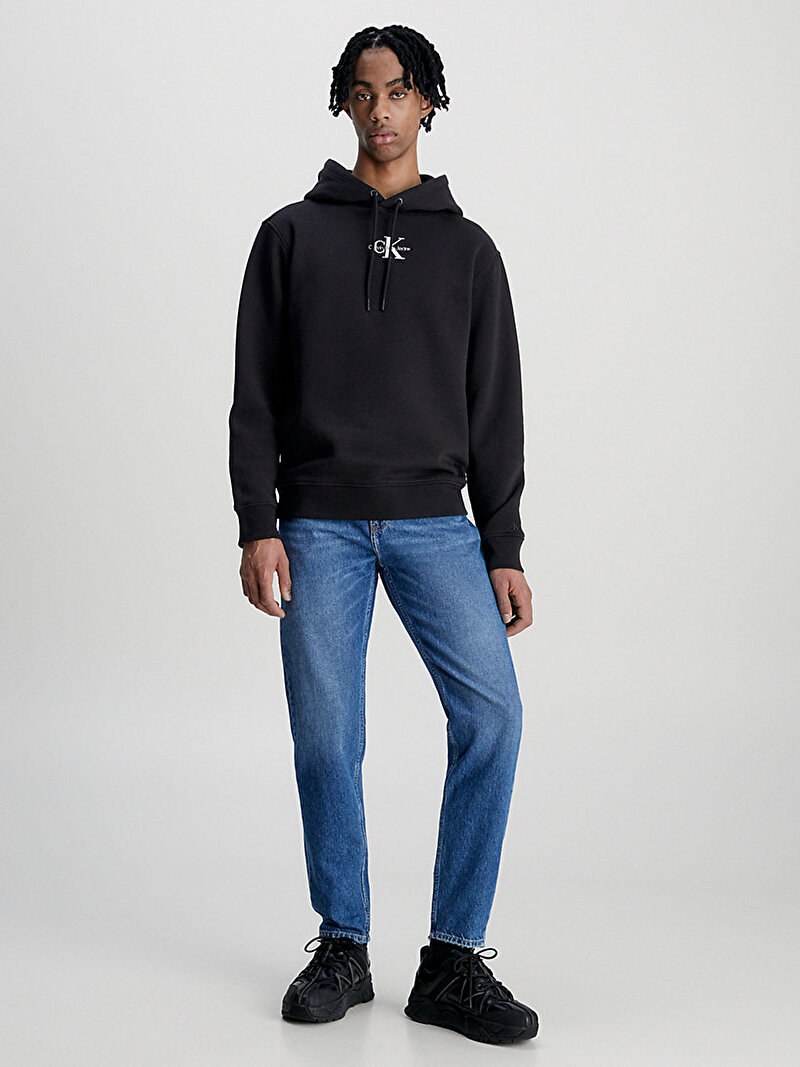 Calvin Klein Siyah Renkli Erkek Monologo Hoodie Sweatshirt