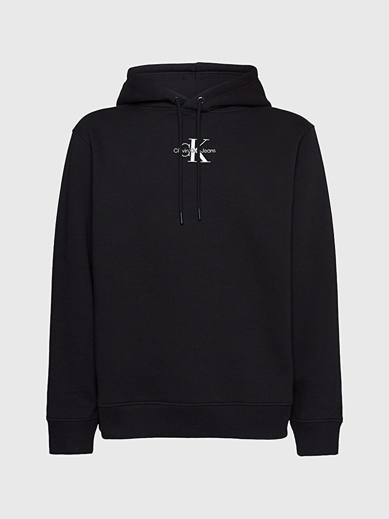 Calvin Klein Siyah Renkli Erkek Monologo Hoodie Sweatshirt