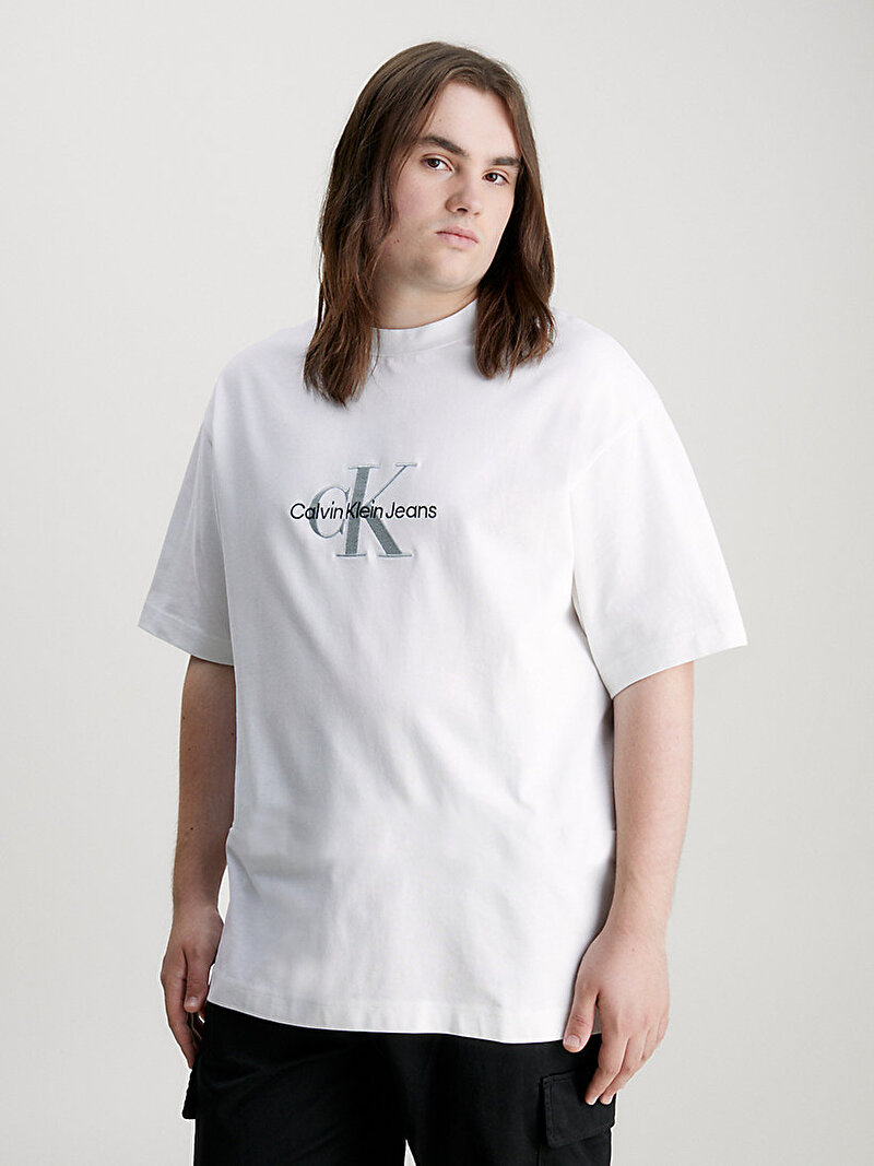 Calvin Klein Beyaz Renkli Erkek Archival Monologo T-Shirt