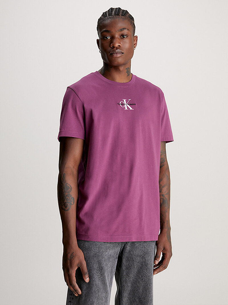 Calvin Klein Mor Renkli Erkek Monologo Regular T-Shirt