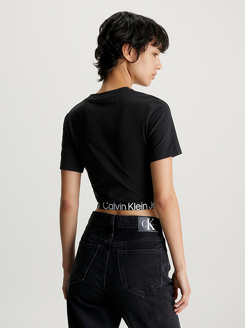 Calvin Klein Siyah Renkli Kadın Waist Logo Elastic T-Shirt