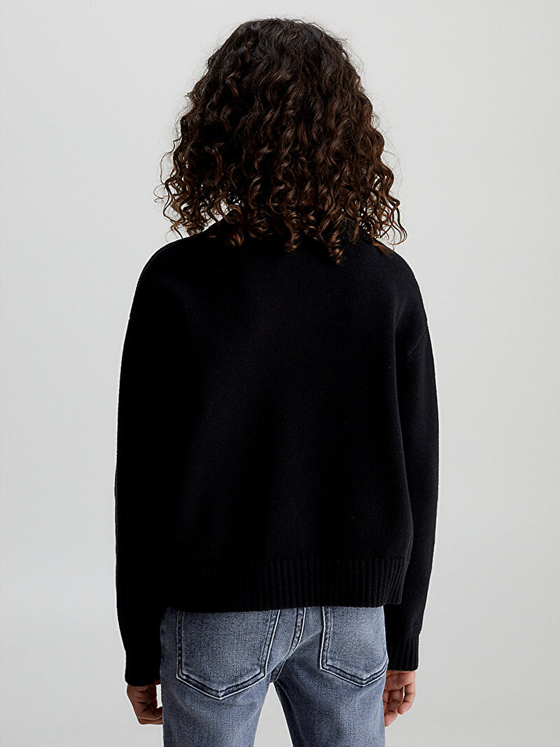 Calvin Klein Siyah Renkli Kız Çocuk Fluffy Monogram Sweatshirt