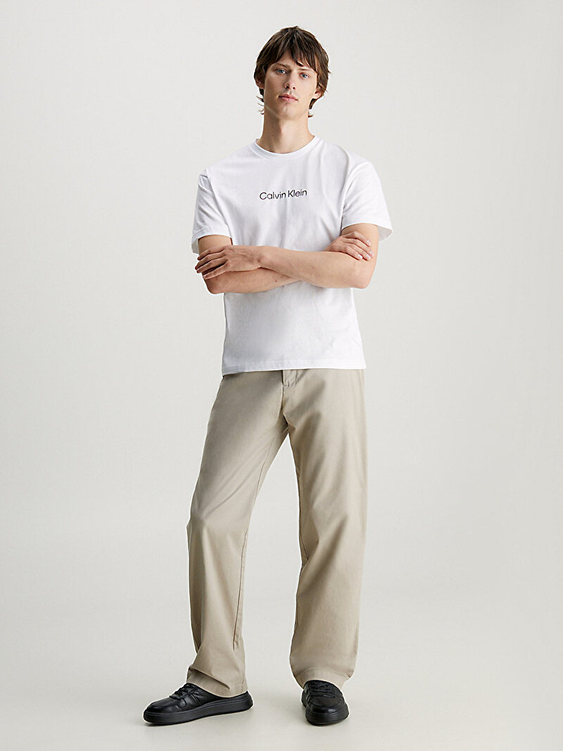 Calvin Klein Beyaz Renkli Erkek Hero Logo Comfort T-Shirt