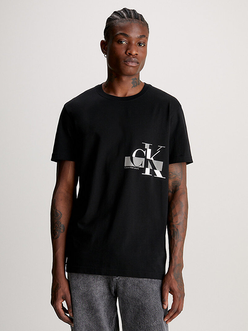 Erkek Glitched CK Logo T-Shirt