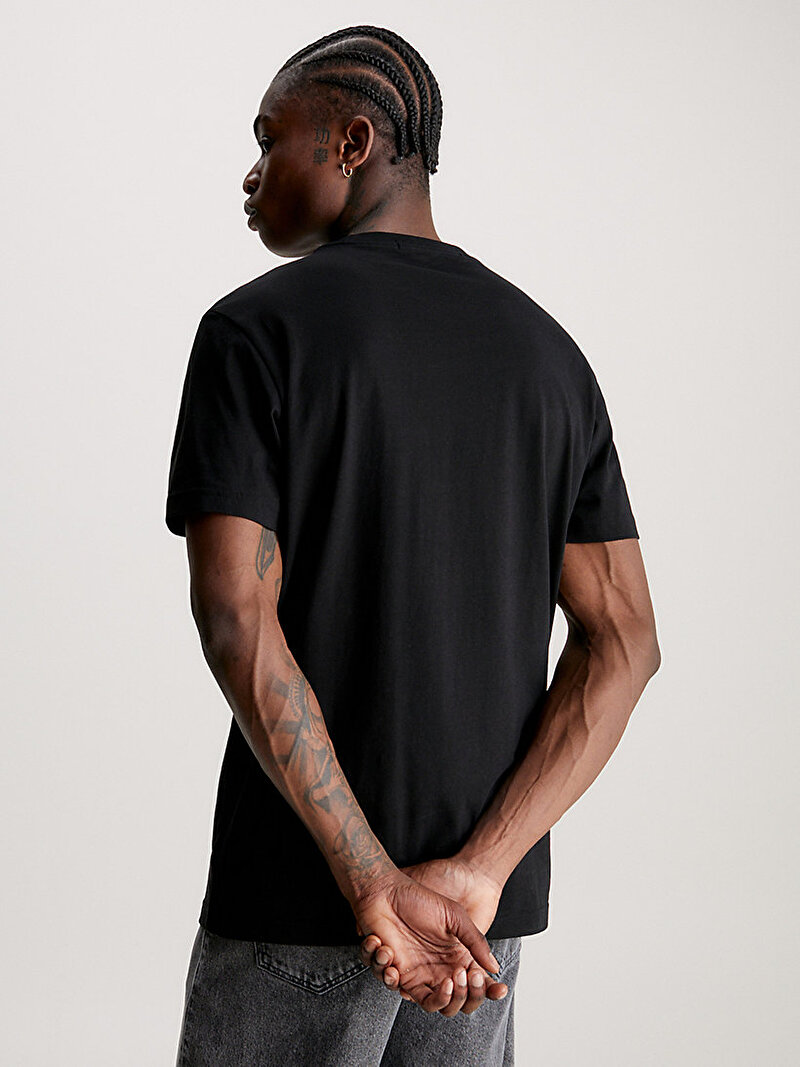 Calvin Klein Siyah Renkli Erkek Glitched CK Logo T-Shirt