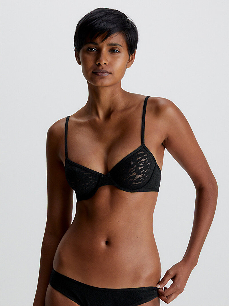 Calvin Klein Siyah Renkli Kadın Unlined Demi Plunge Bralet