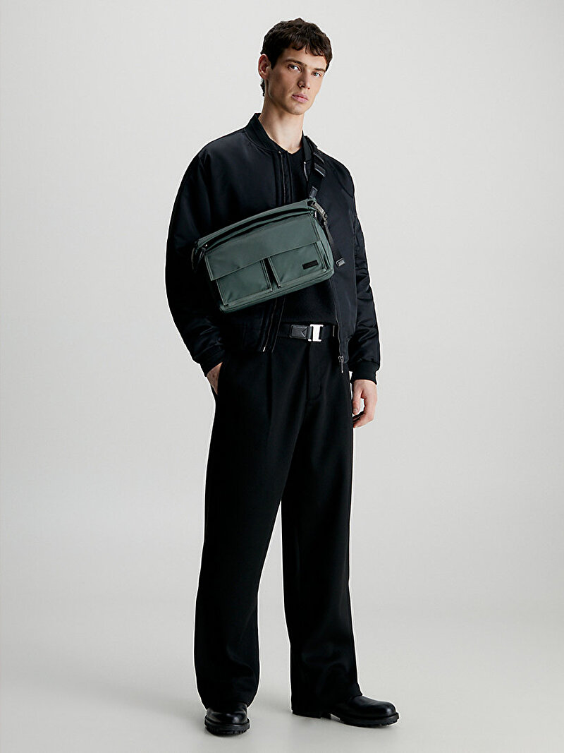 Calvin Klein Haki Renkli Erkek Multi Pocket Nylon Çanta