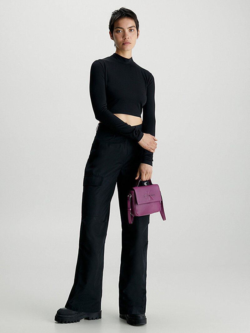 Calvin Klein Mor Renkli Kadın Sculpted Boxy Flap Çanta