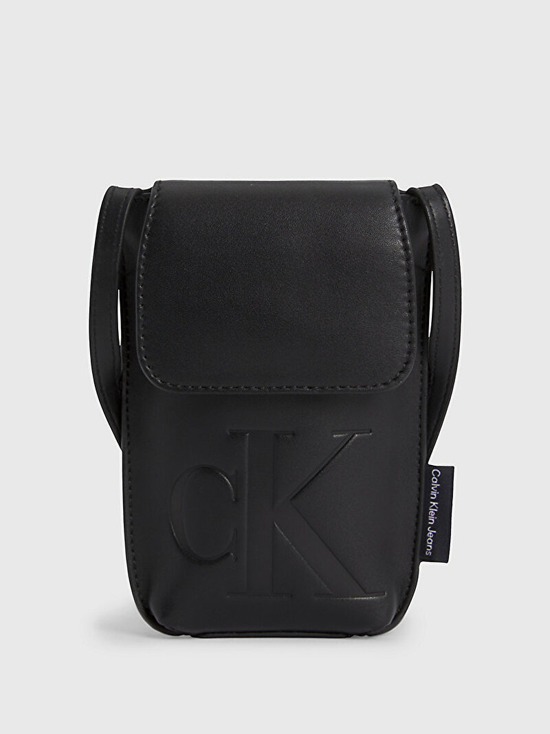 Calvin Klein Siyah Renkli Çocuk Unisex Debossed Logo Çapraz Çanta