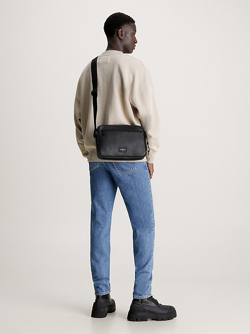 Calvin Klein Siyah Renkli Erkek Tagged Kamera Çanta