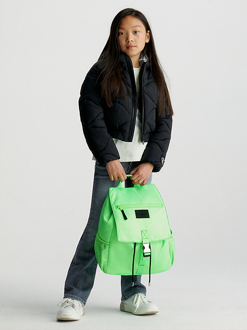 Calvin Klein Yeşil Renkli Çocuk Unisex Contrast Stitch Sırt Çantası