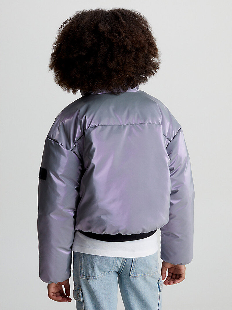 Calvin Klein Mor Renkli Kız Çocuk Hyper Shimmer Padded Ceket