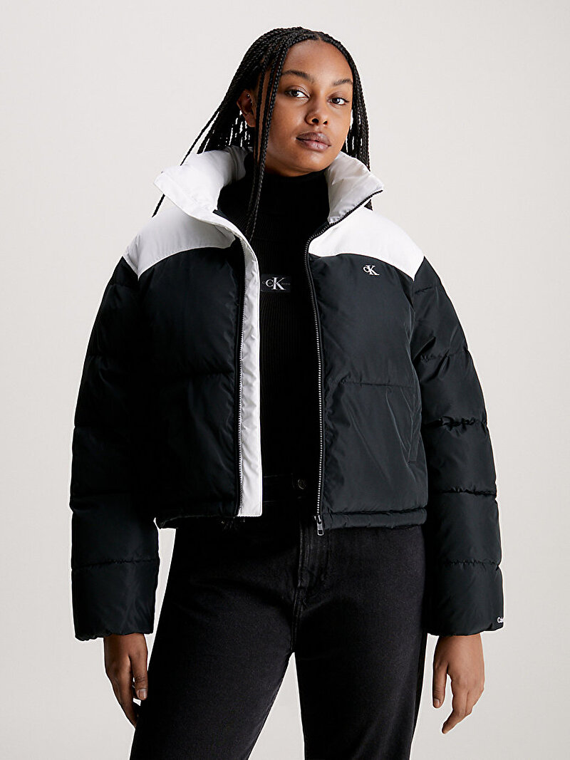 Calvin Klein Siyah Renkli Kadın Non Down Cropped Puffer Ceket