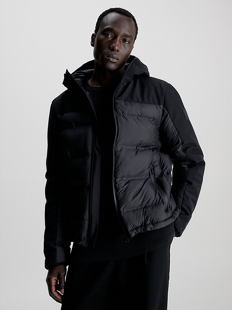Calvin Klein Siyah Renkli Erkek Mix Media Quilt Ceket
