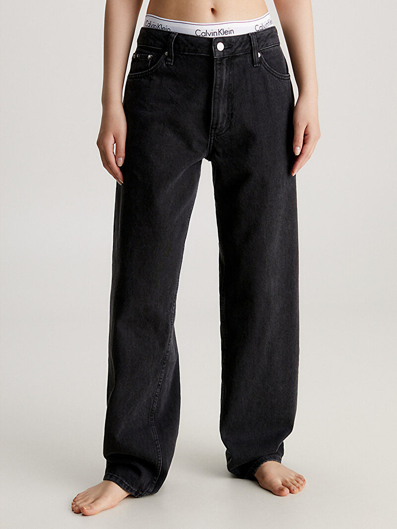 Calvin Klein Siyah Renkli Kadın 90'S Straight Jean Pantolon