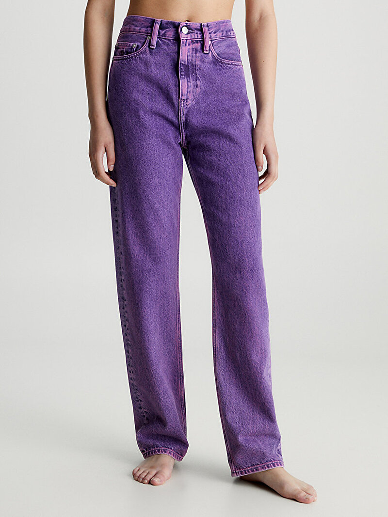 Calvin Klein Mor Renkli Kadın Straight Yüksek Bel Jean Pantolon