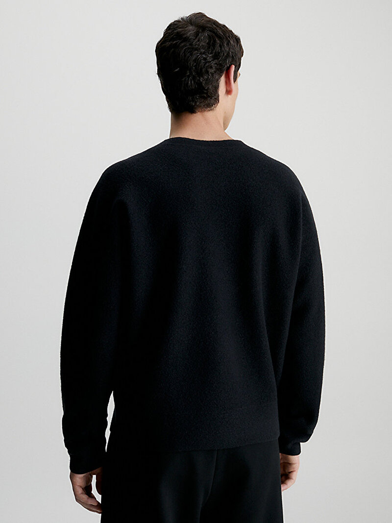 Calvin Klein Siyah Renkli Erkek Seamless Felted Kazak